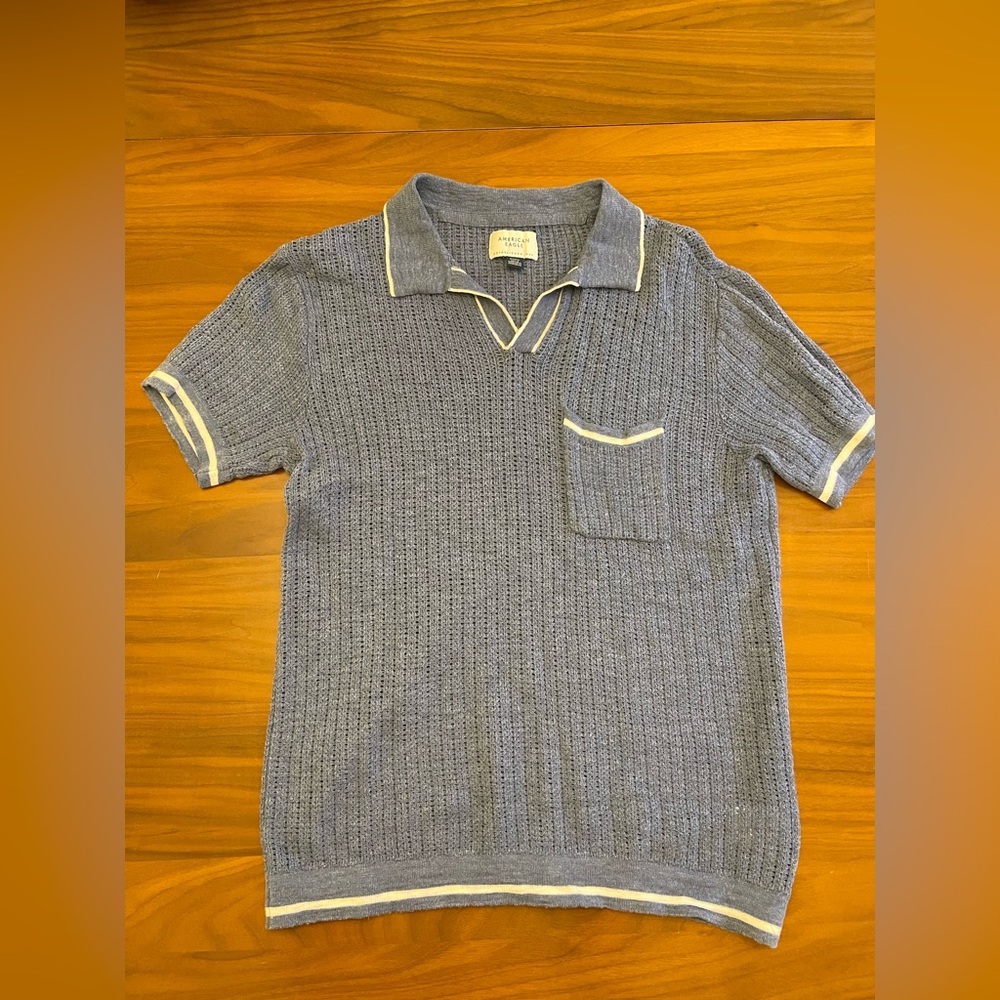 American Eagle Outfitters Blue Sweater Polo